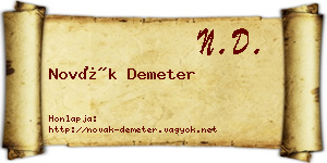 Novák Demeter névjegykártya